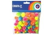 Kreativitet & Hobbyartikler - Haza Witbaard - Glitter Pompoms Neon 75pcs. - 192343