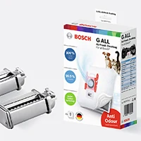 Bosch tilbehør med pastatilsatser og støvsugerpose G ALL med anti-odour filter