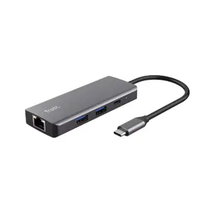 Trust Dalyx USB Type-C Docking Station with Gigabit Ethernet HDMI 4K and USB 2.0 Silver