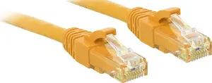 Tīkla kabelis Lindy 0.3m RJ-45 Cat6 U/UTP Dzeltena