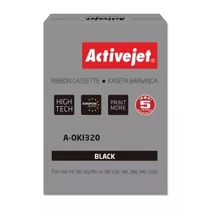 Лента ActiveJet A-OKI320 для матричных принтеров, нейлон 8 мм x 1,6 м, чёрная, 3 000 000 зн., упак. 100 шт