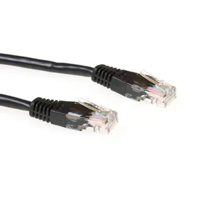 ACT IB8907 Melns 7 metru Cat6 U/UTP tīkla kabelis ar RJ45 savienotājiem un zeltītiem kontaktiem