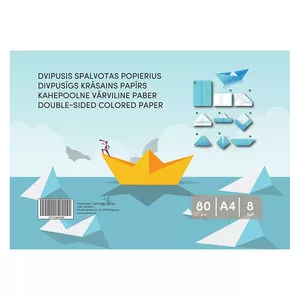 Divpusēja krāsaina papīra A4 SMLT 8 loksnes 80 g/m² (100-10423)