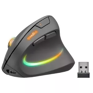 Speedlink Piavo Pro Wireless Vertical Gaming Mouse Right-hand Optical 3200 DPI Black with 5 Buttons and Multi Illumination