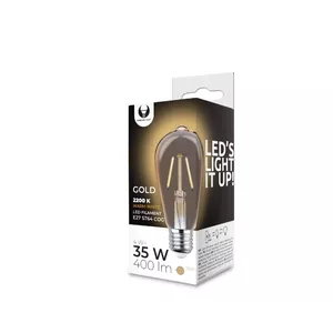 LED spuldze Forever Light Filament E27 ST64 4W 230V 2200K 400lm COG Gold Energoefektivitātes klase F