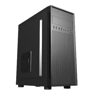 Datora korpuss GEMBIRD Fornax 160 Mini Tower — melns, SPCC, atbalsta ITX/mATX/ATX, 1×3.5" un 3×2.5" vietas, 7 paplašinājumu sloti, 445×185×390 mm