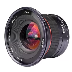 Plata leņķa objektīvs Meike 12mm F2.8 MILC Melns Metāls 72mm Filtrs