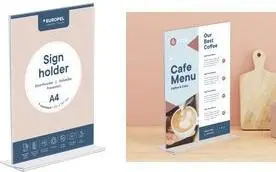Sign holder Europel T-Standard A6 Portrait Acrylic 110x80x148 mm