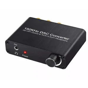RoGer RO-DAC192 Digitāli analogais audio pārveidotājs 192kHz 24bit S/PDIF uz RCA ar 3.5mm austiņu ligzdu, optisko un koaksiālo ieeju