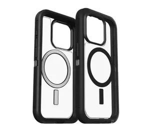 Aizsargvāk OTTERBOX Defender XT priekš iPhone 15/14/13 Dark Side caurspīdīgi melns