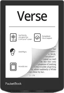 E‑grāmatu lasītājs PocketBook Verse 6" E Ink Carta, 8 GB, Wi‑Fi, melns/ sudraba