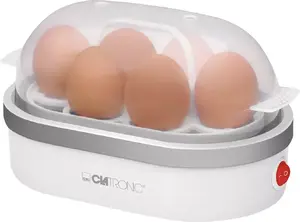 Яйцеварка CLATRONIC HA-EGGBOIL-13 — вместимость 6 яиц, 400 Вт, 230 В, серо-белая