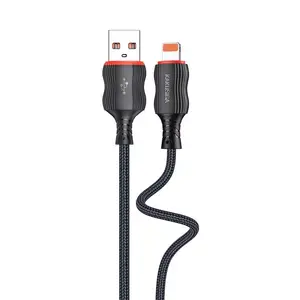 iKaku KSC-807 CHUANDA Auduma ķermeņa Lightning uzlādes un datu kabelis 1m Melns