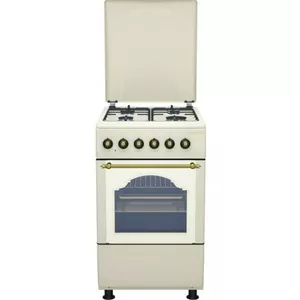 Gas cooker SCHLOSSER FS5406MAZCR — 4-burner stainless steel, gas hob, electric oven, adjustable legs