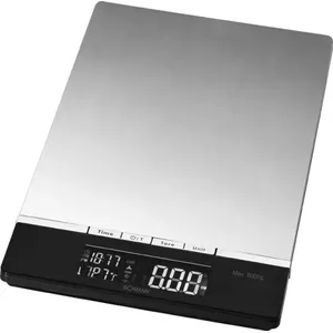 Elektroniskās virtuves svarus BOMANN KW 1421 CB — 5 kg kapacitāte, precizitāte 1 g, melni/nerūsējošais tērauds
