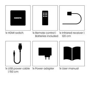 HDMI switch Marmitek Connect 350 UHD 2.0 5 in 1 out 4K 60Hz HDMI 2.0b 18 Gbit/s Black