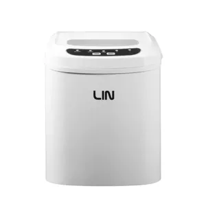 Portable ice cube maker LIN ICE PRO-W12 — 12 kg/24h, 2.2 L tank, 10 min cycle, LED display, white