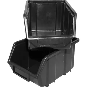 Storage box PATROL 5501383 medium black — durable plastic, portable tool and parts organizer