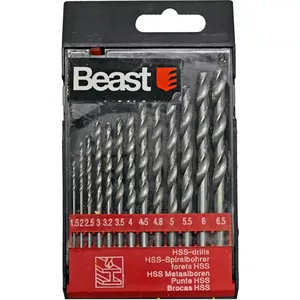 Urbju komplekts Beast HSS-G 8025481 — 13 gab., izmēri 1.5–6.5 mm