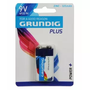 Baterija GRUNDIG C 9V/6F22 — 9 V taisnstūrveida baterija elektronikai