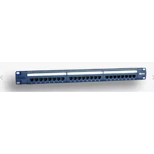EMITER 19 collu Komutācijas panelis 24x RJ45 UTP Cat.6 1U ar plauktu zils PoE