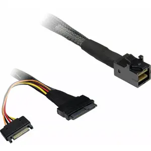 SFF kabelis Inter-Tech SFF-8643 SFF-8639 melns kompakts dizains