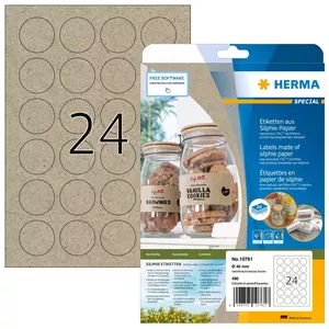 HERMA 10761 самоклеящаяся этикетка Круглая Постоянная Коричневая 4 см 480 шт
