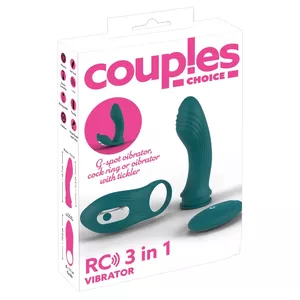 Couples Choice RC 3in1 silikona vibrators — G-spot vibrators + vibrējošs gredzens, uzlādējams, 12,7 cm, violets
