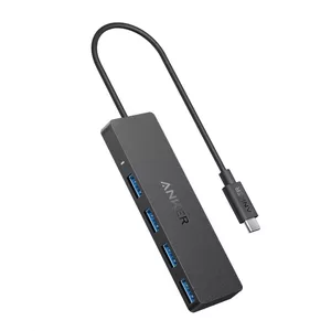 USB hub Anker Ultra Slim A8309G11 — USB Type-C host, 3× USB 3.2 Gen 1 Type-A, compact 103×30×10 mm, black