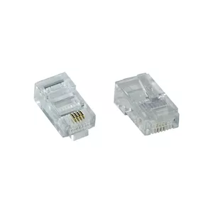 InLine 73098L Modulārais spraudnis 8P4C RJ45 lentes kabeļa gofrēšanai ISDN caurspīdīgs 100 gabali