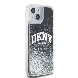 Cieta aizsargvāciņa DKNY priekš Apple iPhone 15 — Liquid Glitter Big Logo, melns