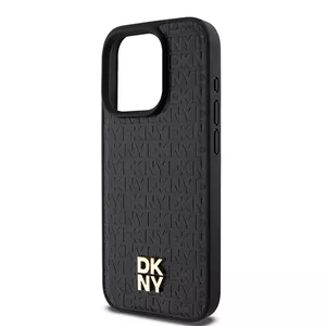 Vāciņš iPhone 15 Pro 6.1" DKNY Hardcase DKHMP15LPSHRPSK — ādas raksta monogramma