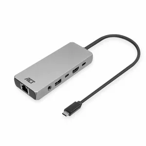 ACT AC7095 USB-C 4K / 8K 30Hz dokstacija 1 HDMI monitoram ar 2.5G Ethernet, USB-C un USB-A 10Gbps pieslēgvietām, audio un 100W PD barošanas caurlaidi