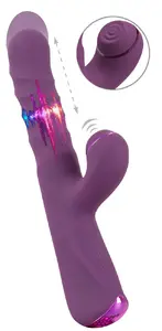 Vibrators Javida F.Rabbit Silicone violets — 3 motori, 10 vibrācijas režīmi, 3 bīdes ātrumi, uzlādējams, garums 23.7–24.2 cm