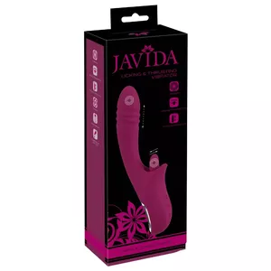 Javida silikona vibrators ar laizīšanas un dūcošas iespēju, uzlādējams, garums 21,5–22,5 cm, ievadāmais 12–13 cm, Ø līdz 3,2 cm