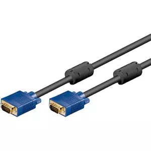 Goobay Full HD SVGA monitora kabelis VGA (D-Sub) uz VGA (D-Sub) vīrietis pret vīrieti 10m melns zeltīts