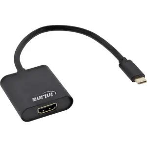 InLine USB displeja pārveidotājs, USB-C vīrišķais uz HDMI sievišķo, DP Alt Mode, 4K/60Hz, 0.2 m, melns