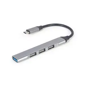 Gembird USB Type-C 4-portu USB hub USB3 x 1 USB2 x 3 sudraba krāsā
