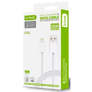 USB-A uz Lightning kabelis D‑Fruit DF106 1 m, balts