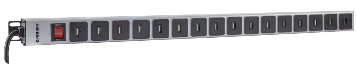 Интеллинет Вертикальный Ракмонт 16-Портовый USB-A Распределительный Устройство Photo 2