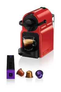 Krups Nespresso Inissia XN1005K pusautomātiskā kapsulu espresso kafijas automāts ar 0.7 L ūdens tvertni un 1260 W jaudu sarkanā krāsā
