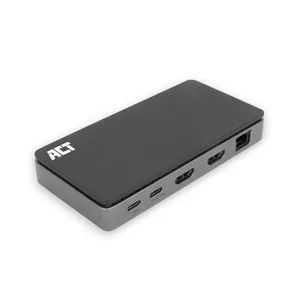 ACT AC7093 USB-C 4K MST dokstacija 2 HDMI monitoriem ar Ethernet, USB-C, 3x USB-A un PD atbalstu