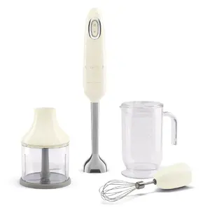 Smeg HBF03CREU Immersion Blender 700 W Cream Colour 8150-14850 RPM Stainless Steel Blades Buttons Lever
