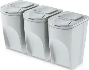 Atkritumu tvertne Prosperplast IKWB35S3-427C 3 x 35 l gaiši pelēka