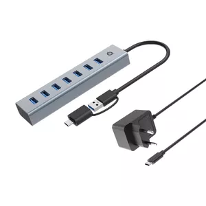 USB хаб Conceptronic HUBBIES21GP 7-портовый USB 3.0 5Gbps с адаптером питания