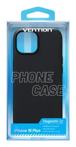 Vention Liquid silikona vāciņš Apple iPhone 15 Plus melns KUFB0-20