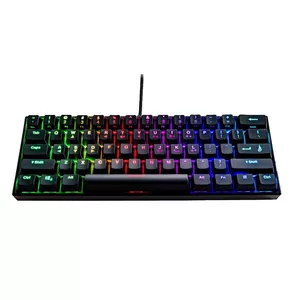 Mekāniskā spēļu tastatūra SUREFIRE KingPin M1 — 60% (61 taustiņš), QWERTY US, RGB, USB, kabelis 1.8 m, melna