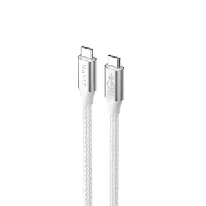 Havit CB6290 USB Type C uz USB Type C kabelis 1 m 10 Gbit/s Pelēks Balts