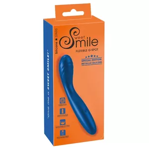 G-spot vibrators Sweet Smile elastīgs silikona metāliska violets, kopējais garums 18 cm, ūdensizturīgs, 10 vibrācijas režīmi, uzlādējams