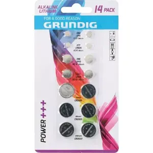 Bateriju komplekts GRUNDIG 14 gab. — dažādas baterijas mājsaimniecības ierīcēm